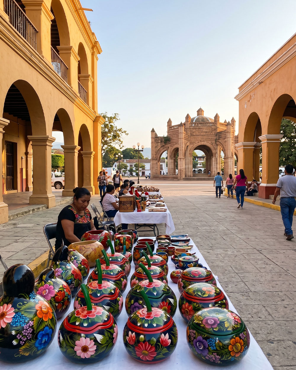 Chiapa de Corzo riverside town at golden hour, Chiapas