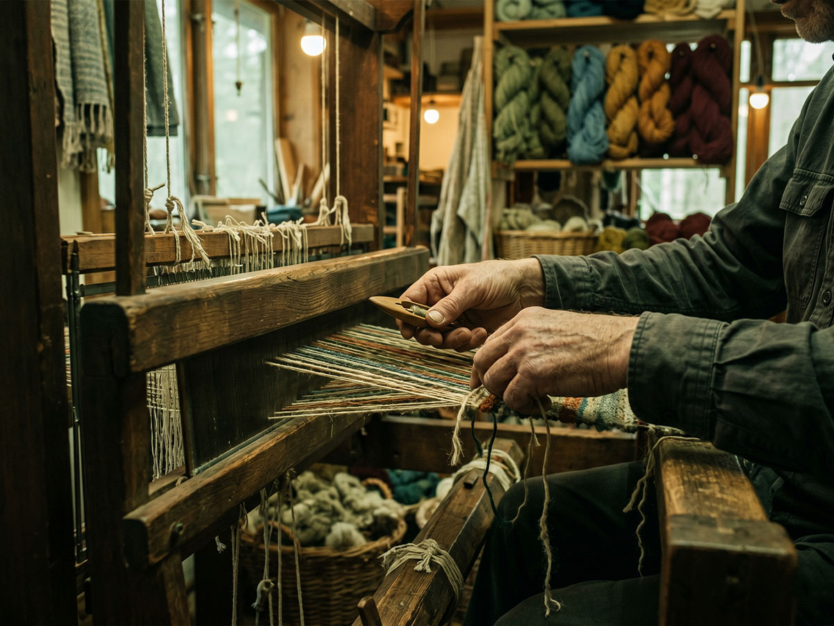 Artisan hands at work in a Mexican folk art workshop