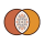 Illustrated icon representing gifts for anyone — two interlinked circles in a folk art style